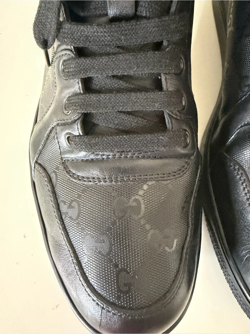 Authentic Gucci GG Imprimé Black High-Top Sneakers Men’s US 11 / Gucci 10.5